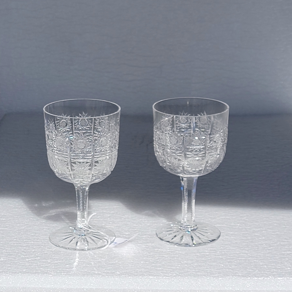 Bohemian Elegant Clear Crystal Wine Glass Set